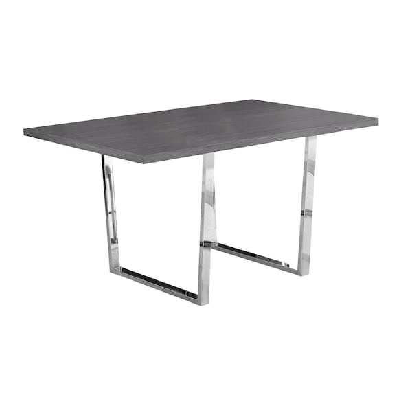 Dining Table - 36"X 60" / Grey / Chrome Metal